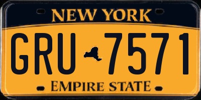NY license plate GRU7571