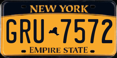 NY license plate GRU7572
