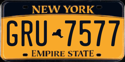 NY license plate GRU7577