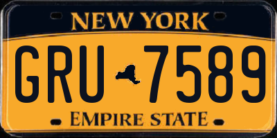 NY license plate GRU7589