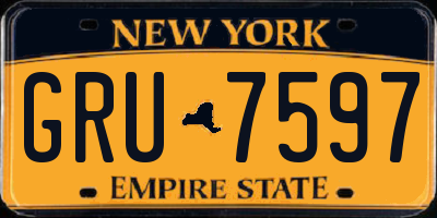NY license plate GRU7597