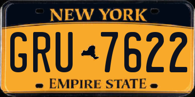 NY license plate GRU7622