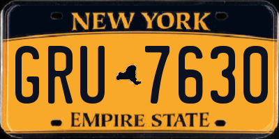 NY license plate GRU7630