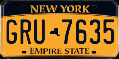 NY license plate GRU7635
