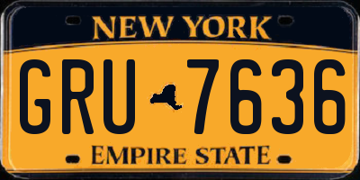 NY license plate GRU7636