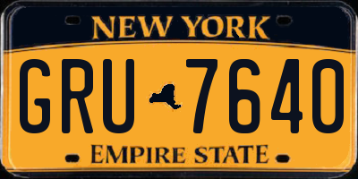 NY license plate GRU7640