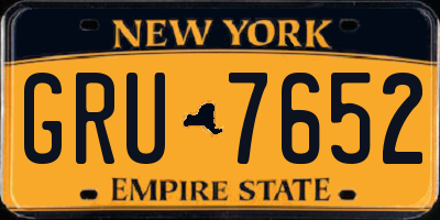 NY license plate GRU7652