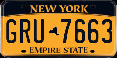 NY license plate GRU7663