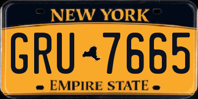 NY license plate GRU7665