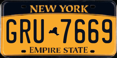 NY license plate GRU7669