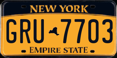 NY license plate GRU7703