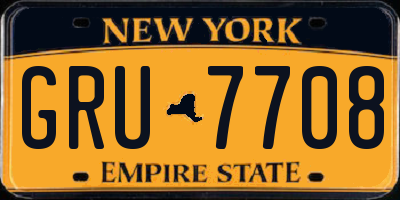 NY license plate GRU7708
