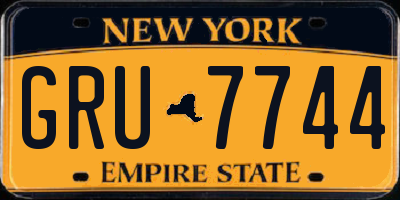 NY license plate GRU7744