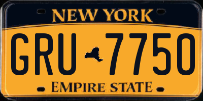 NY license plate GRU7750