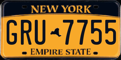 NY license plate GRU7755