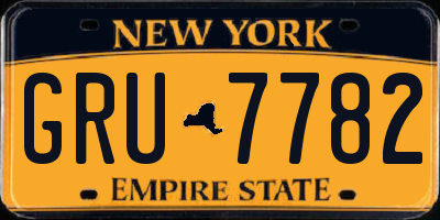NY license plate GRU7782