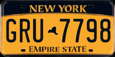 NY license plate GRU7798