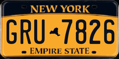 NY license plate GRU7826