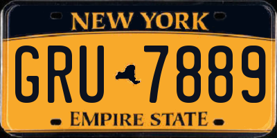 NY license plate GRU7889