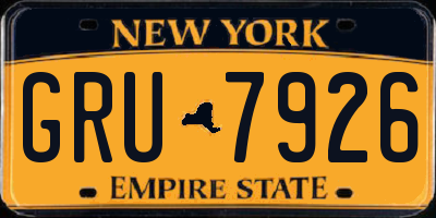 NY license plate GRU7926