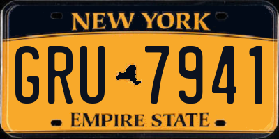 NY license plate GRU7941