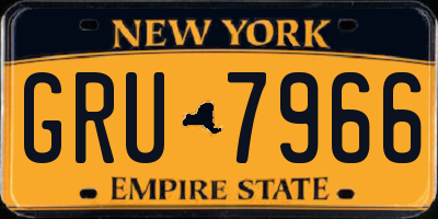 NY license plate GRU7966
