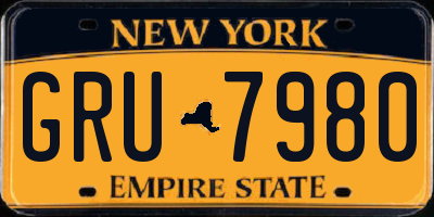 NY license plate GRU7980
