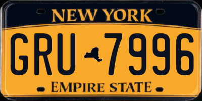 NY license plate GRU7996