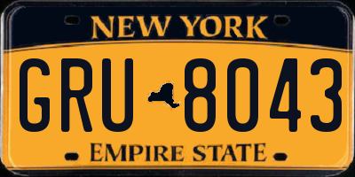 NY license plate GRU8043