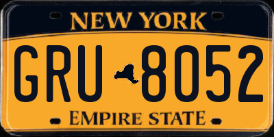 NY license plate GRU8052