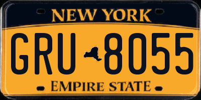 NY license plate GRU8055