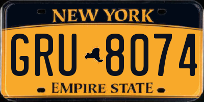 NY license plate GRU8074