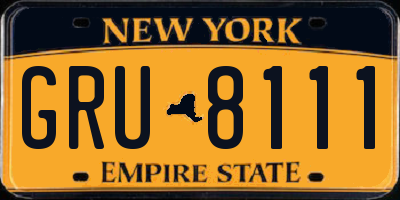 NY license plate GRU8111