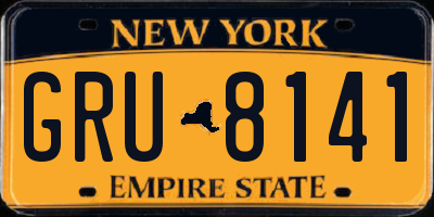 NY license plate GRU8141