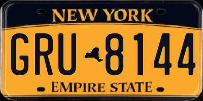 NY license plate GRU8144