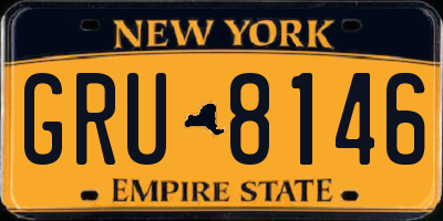 NY license plate GRU8146