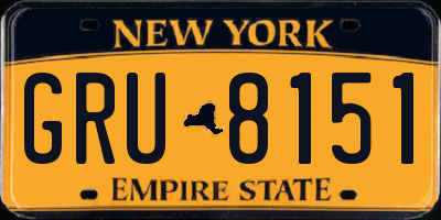NY license plate GRU8151