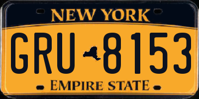 NY license plate GRU8153