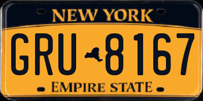 NY license plate GRU8167