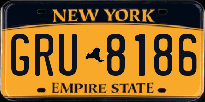 NY license plate GRU8186