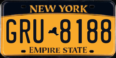 NY license plate GRU8188