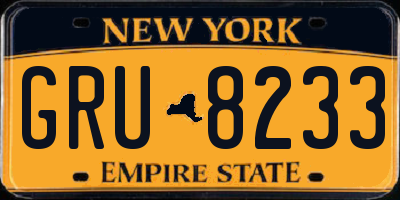 NY license plate GRU8233
