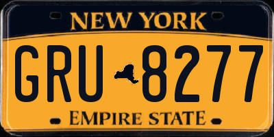 NY license plate GRU8277