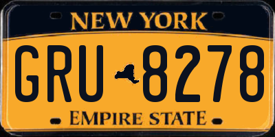 NY license plate GRU8278