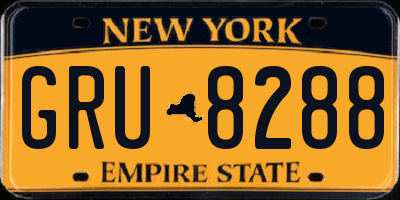 NY license plate GRU8288