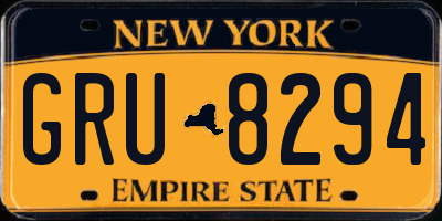 NY license plate GRU8294