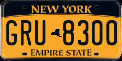 NY license plate GRU8300