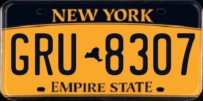 NY license plate GRU8307