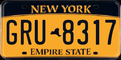 NY license plate GRU8317