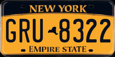 NY license plate GRU8322